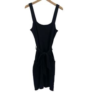 JAK & RAE Dress Size Small Black Jumper Dress Casual Comfy Belted Tank Pockets
